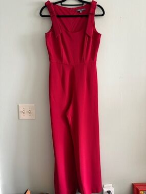 Julia Jordan Red Sleeveless Jumpsuit with Wide Leg 4